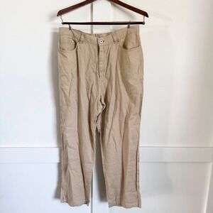 Lauren Jeans Co Ralph Lauren Linen Pants Tan Womens Waist 30"